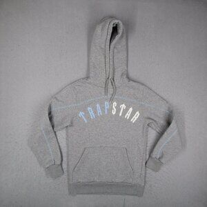 Trapstar Hoodie Mens XS Gray Logo Pullover Fleece Long Sleeve Streetwear